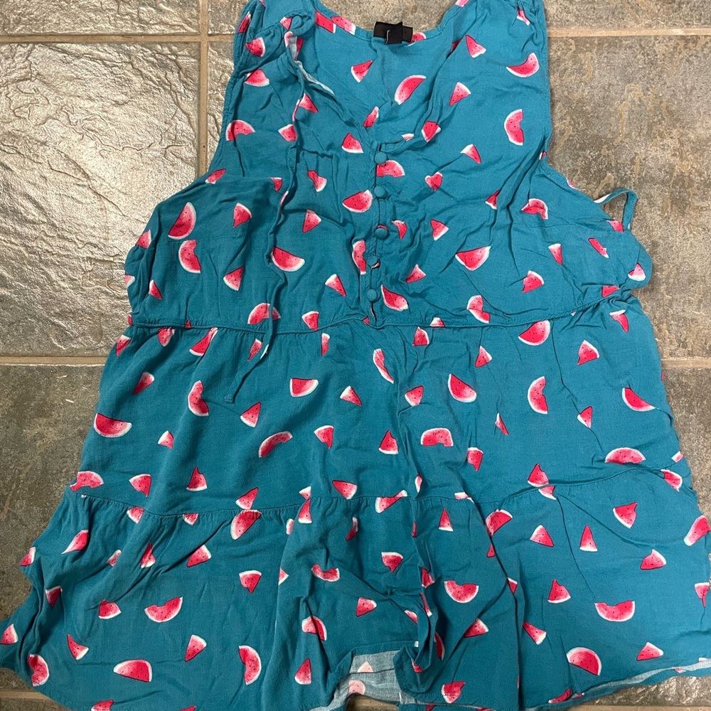 Teal Watermelon Sleeveless Top